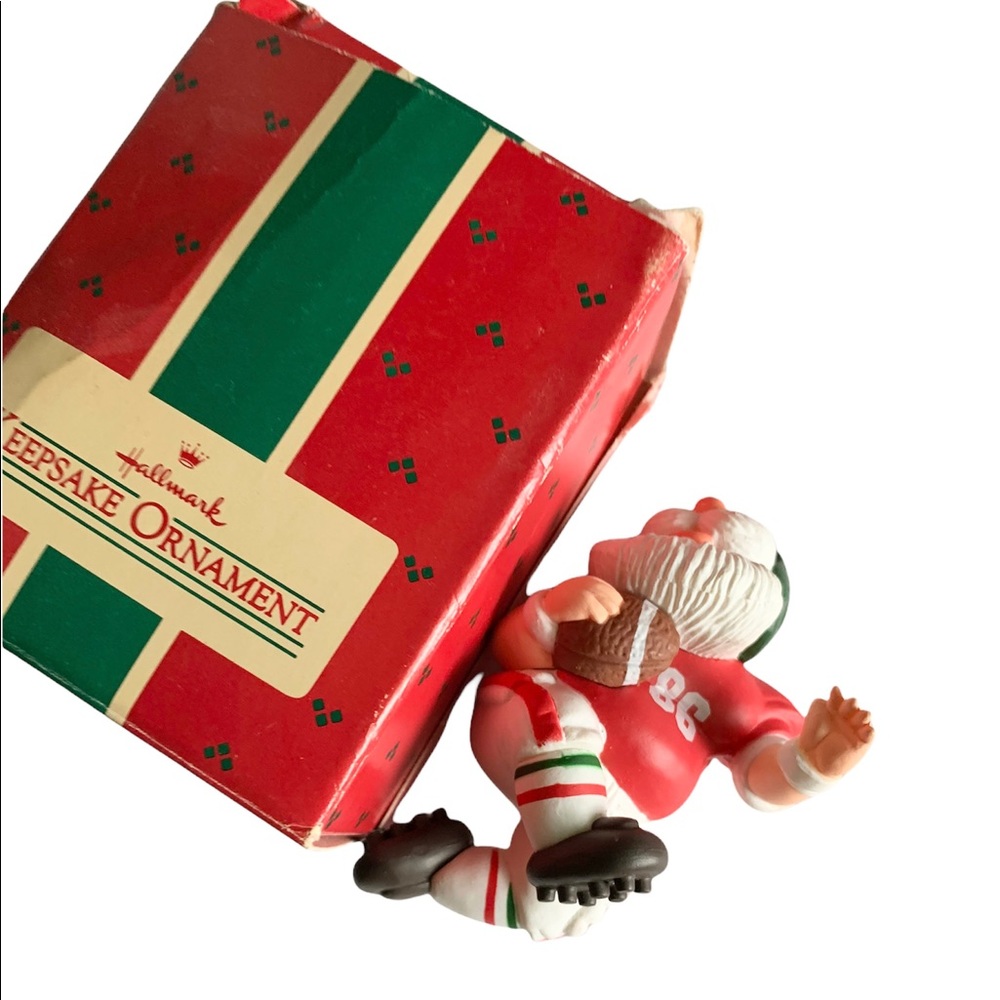 Hallmark 1986 Touchdown Santa Keepsake Ornament Football Christmas gift